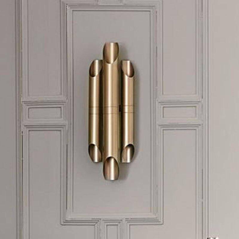 Applique murale LED avec tubes cylindriques dorés - vue 5 sur 4