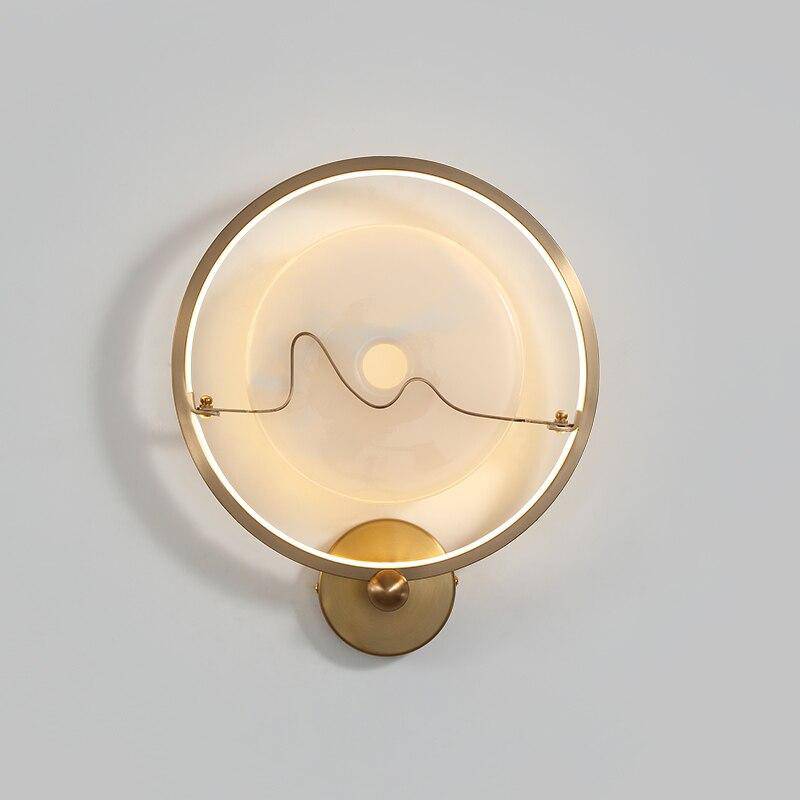 Applique murale design LED en marbre avec cercle doré Luxury - vue 5 sur 4