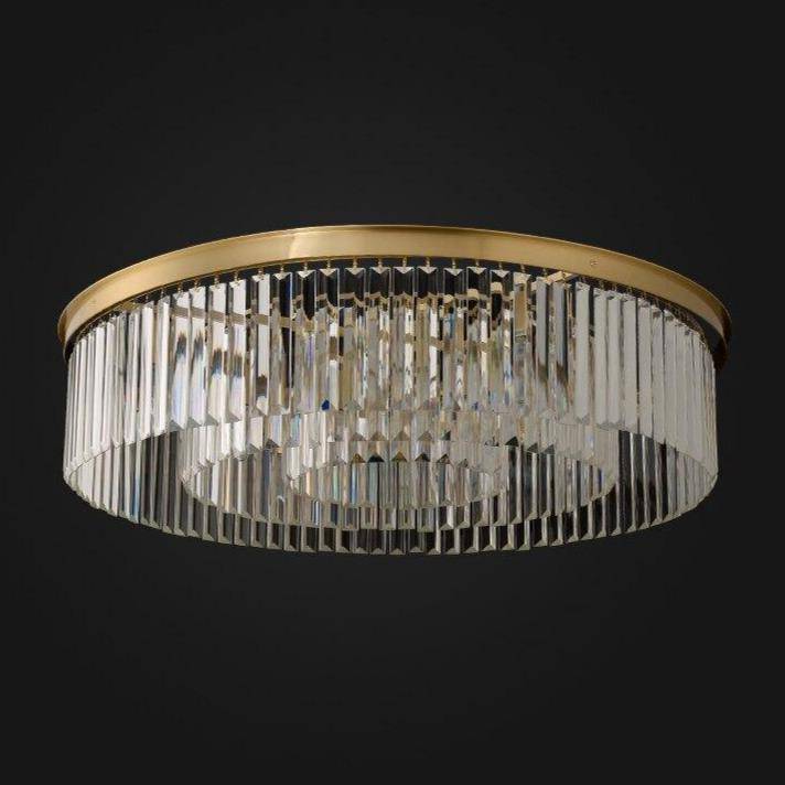 Plafonnier design LED rond en verre et cercle doré Luxury - vue 6 sur 6