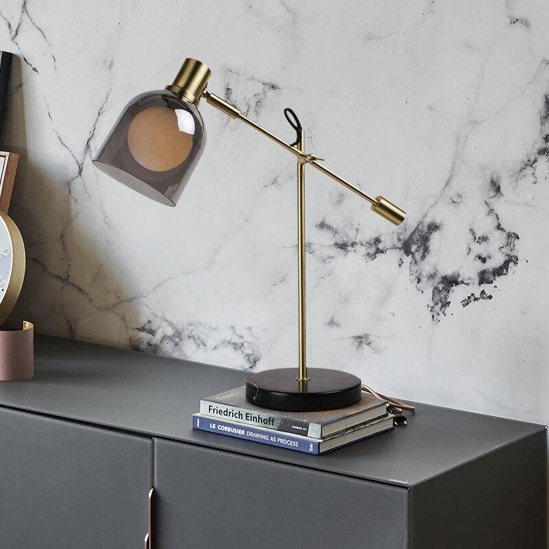 Lampe à poser design LED avec abat-jour en verre arrondi Luxury - vue 5 sur 6