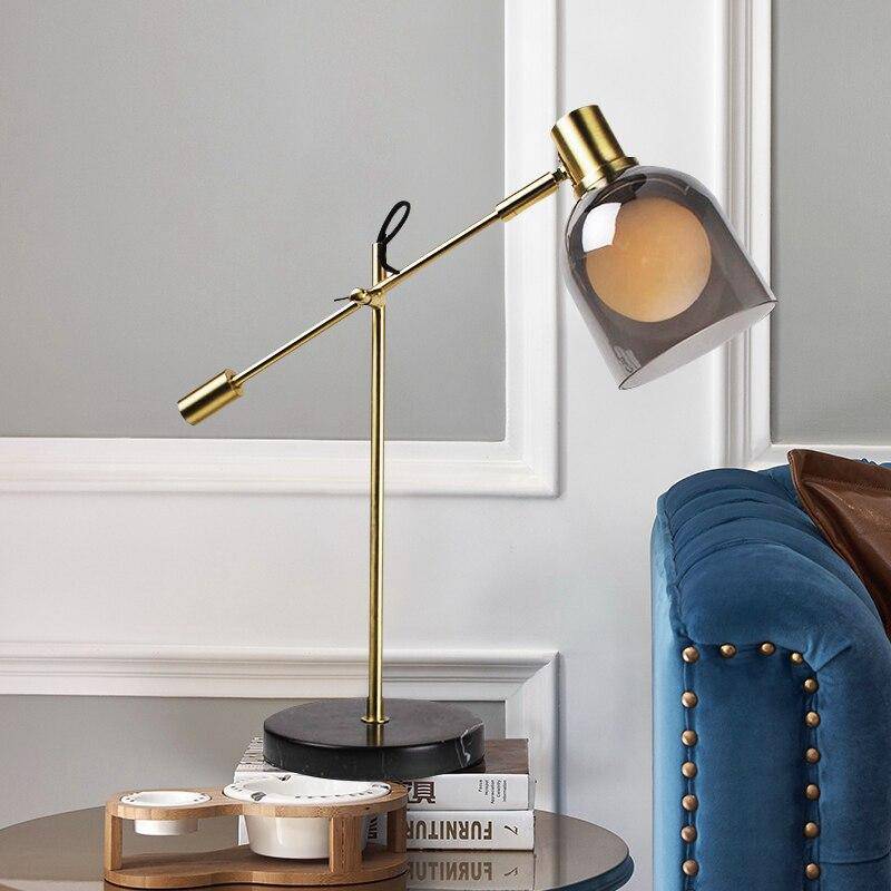 Lampe à poser design LED avec abat-jour en verre arrondi Luxury - vue 6 sur 6