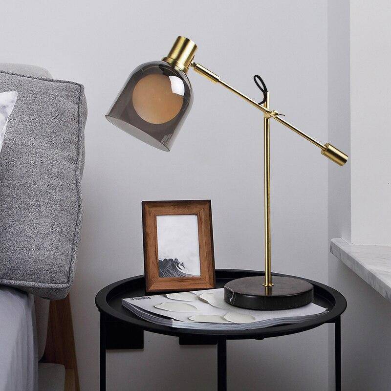 Lampe à poser design LED avec abat-jour en verre arrondi Luxury - vue 4 sur 6