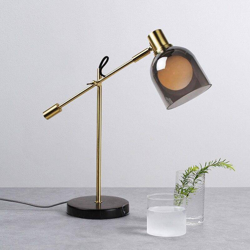 Lampe à poser design LED avec abat-jour en verre arrondi Luxury - vue 3 sur 6
