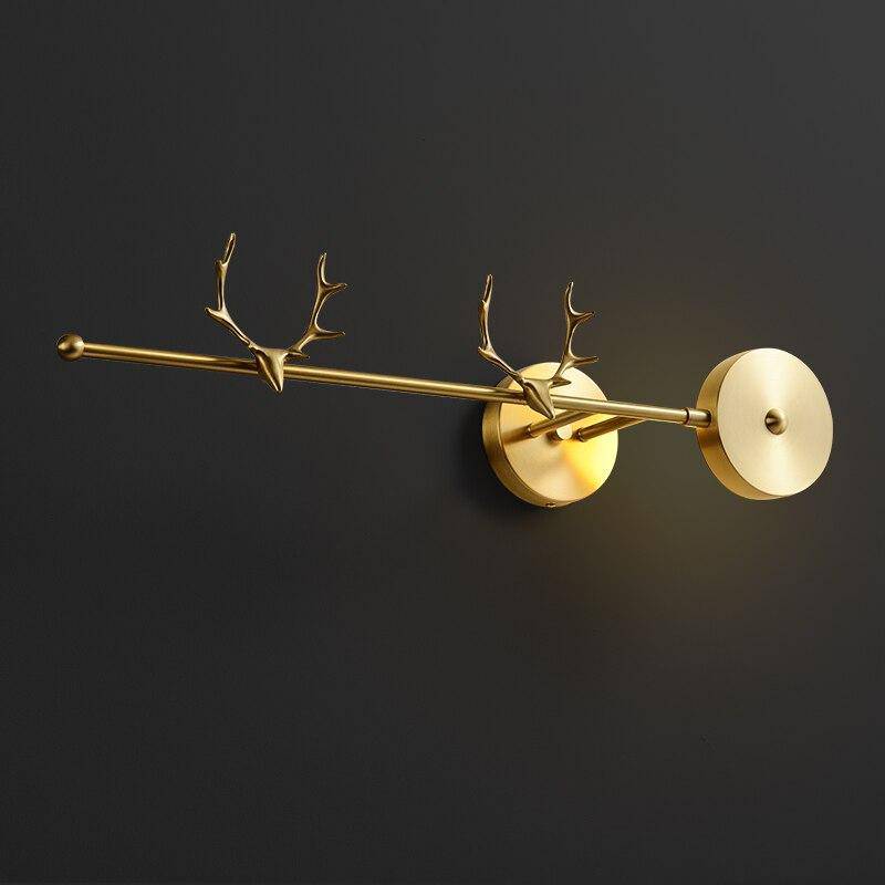 Applique murale design LED avec bois de cerf doré - vue 4 sur 4