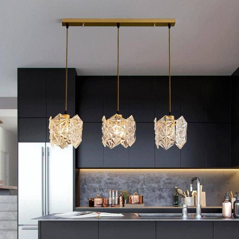 Suspension design LED avec abat-jour en verre cristal Luxury - vue 8 sur 11