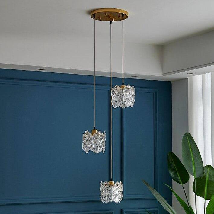 Suspension design LED avec abat-jour en verre cristal Luxury - vue 10 sur 11