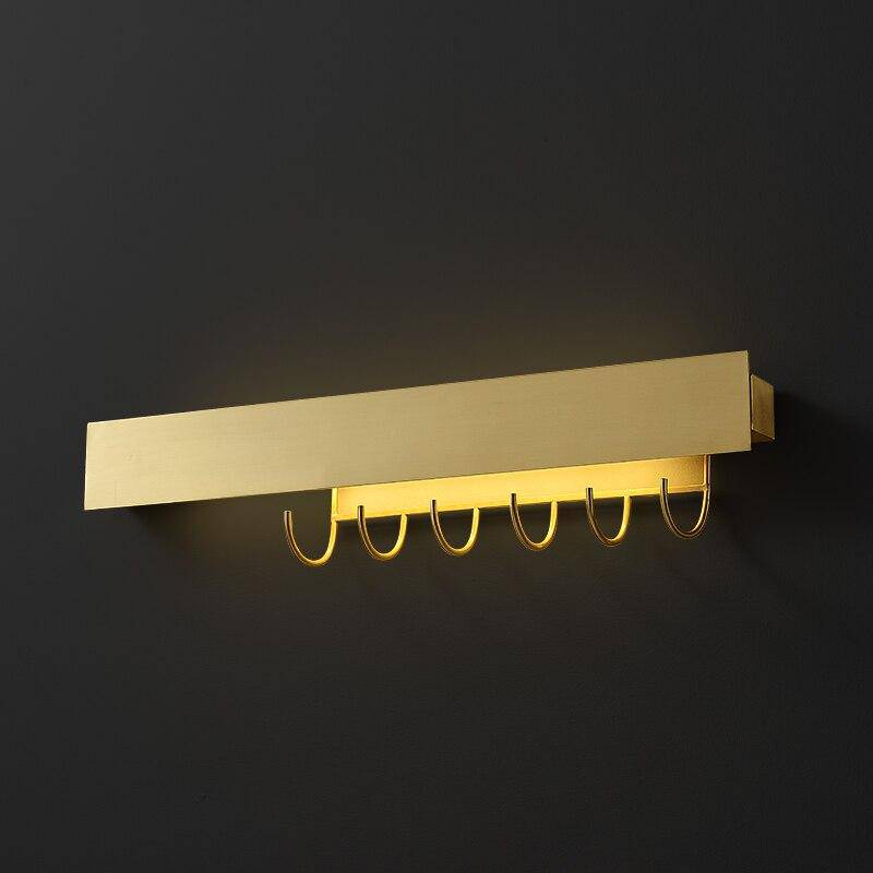 Applique murale moderne LED dorée avec crochet - vue 5 sur 7