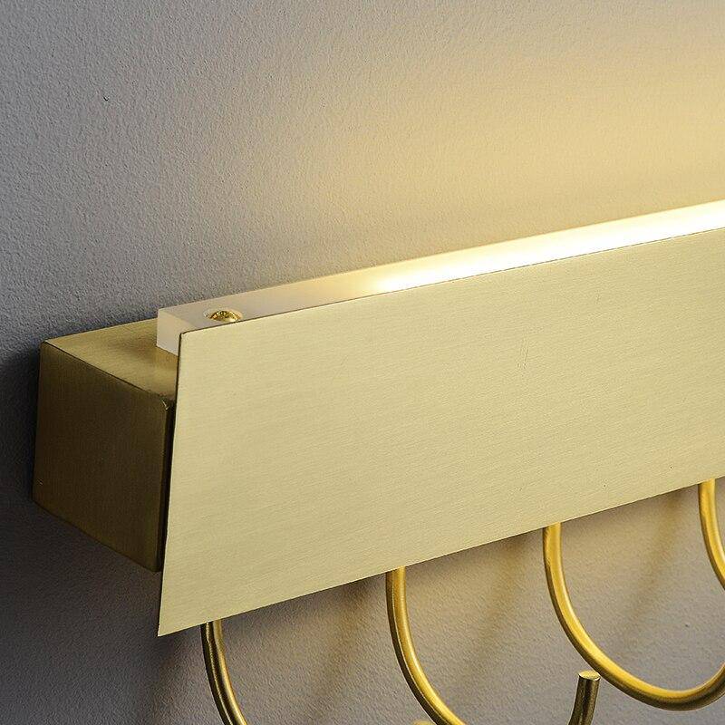 Applique murale moderne LED dorée avec crochet - vue 6 sur 7