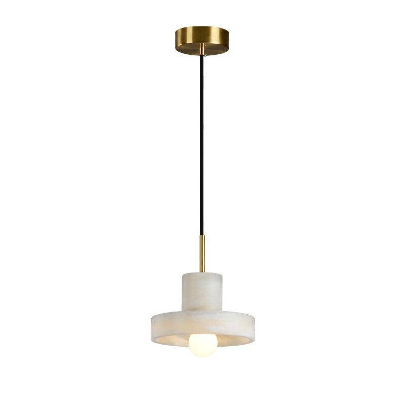 Suspension design LED avec abat-jour arrondi en marbre blanc Luxury