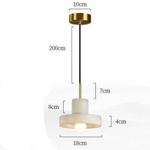 Suspension design LED avec abat-jour arrondi en marbre blanc Luxury