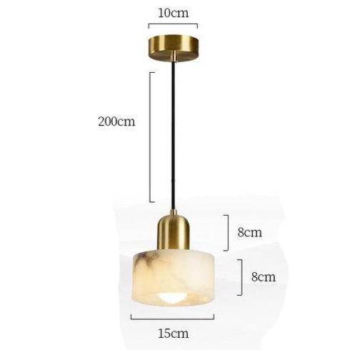 Suspension design LED avec abat-jour arrondi en marbre blanc Luxury