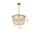 Suspension design LED dorée avec abat-jour en verre cristal Luxury