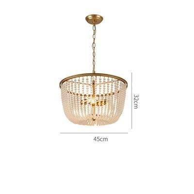 Suspension design LED dorée avec abat-jour en verre cristal Luxury - vue 7 sur 9