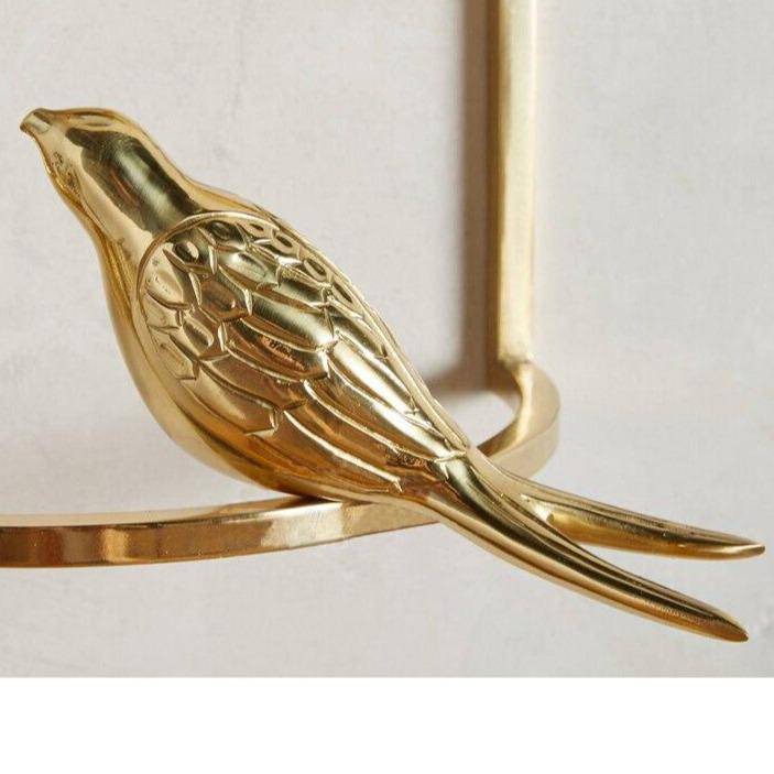 Applique murale design LED avec deux oiseaux dorés et abat-jour blanc - vue 4 sur 5