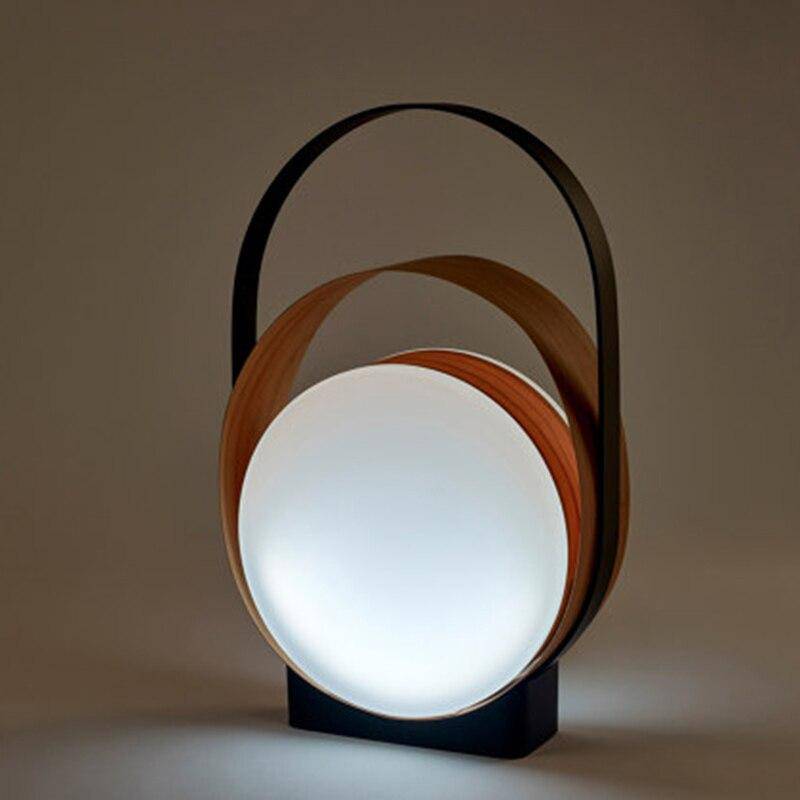 Lampe à poser design LED avec anneaux métal et disque lumineux - vue 6 sur 6