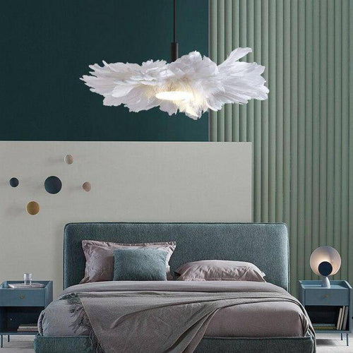 Suspension à plumes LED style romantique