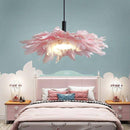 Suspension à plumes LED style romantique