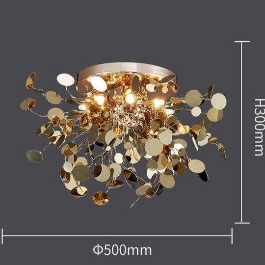 Plafonnier design LED avec feuilles dorées Creative - vue 7 sur 8