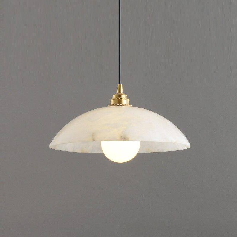 Suspension moderne en marbre blanc LED - vue 6 sur 8