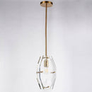 Suspension design LED dorée et plaque verre Luxury
