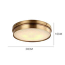 Plafonnier design LED rond en métal doré industriel