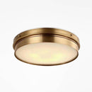 Plafonnier design LED rond en métal doré industriel