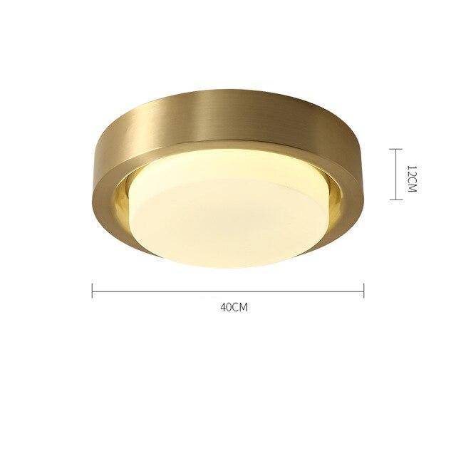 Plafonnier design LED rond aux bords rétro dorés - vue 8 sur 8