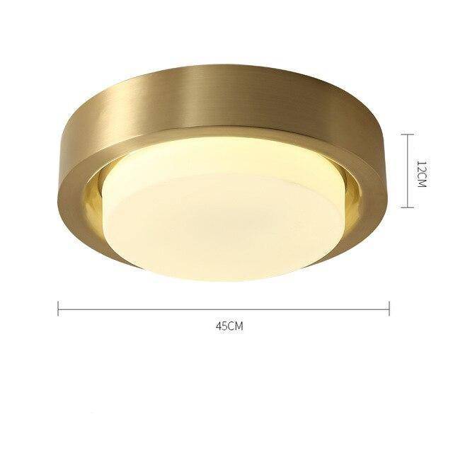 Plafonnier design LED rond aux bords rétro dorés - vue 6 sur 8