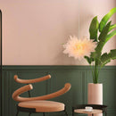 Suspension design LED avec fleur en tissu