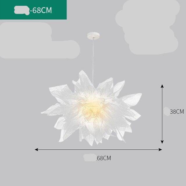 Suspension design LED avec fleur en tissu - vue 8 sur 11