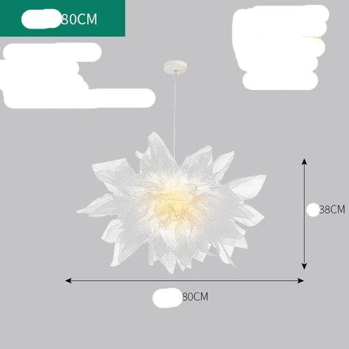 Suspension design LED avec fleur en tissu
