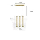 Suspension design LED en marbre avec bords dorés