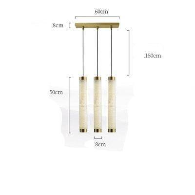 Suspension design LED en marbre avec bords dorés