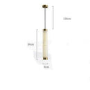 Suspension design LED en marbre avec bords dorés