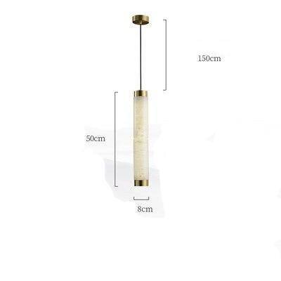 Suspension design LED en marbre avec bords dorés