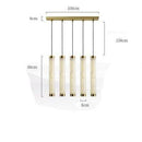 Suspension design LED en marbre avec bords dorés