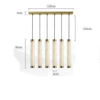 Suspension design LED en marbre avec bords dorés - vue 9 sur 9