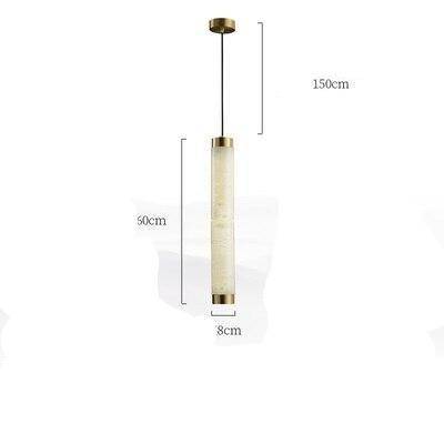Suspension design LED en marbre avec bords dorés