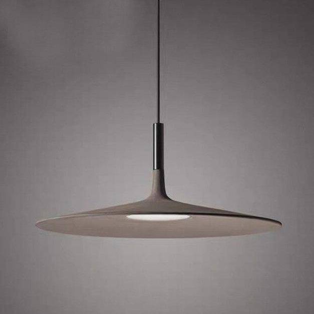 Suspension design LED avec abat-jour chapeau en ciment gris - vue 4 sur 4