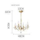 Lustre design LED avec branches dorées et lampes bougies Crystal