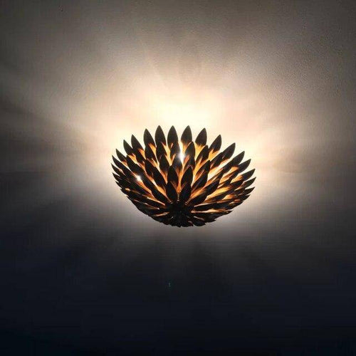 Plafonnier design LED avec imitation métal style fleurs
