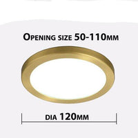 Spot encastré LED rond avec bordure dorée