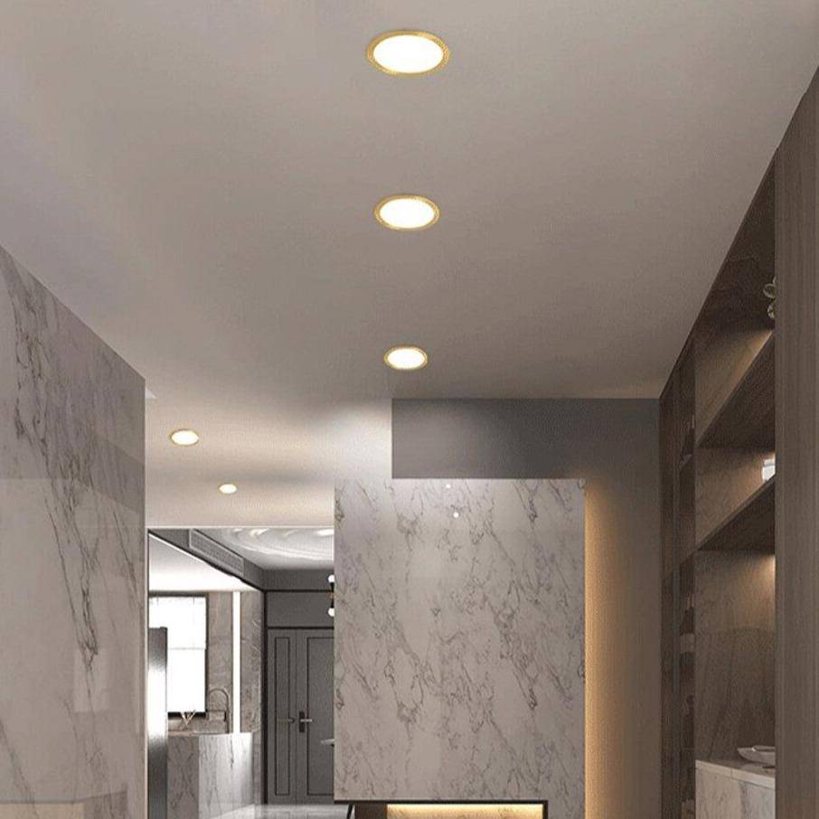 Spot encastré LED rond avec bordure dorée - vue 4 sur 5