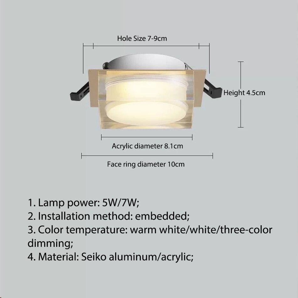 Spot design carré LED style chromé - vue 7 sur 6