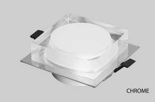 Spot design carré LED style chromé