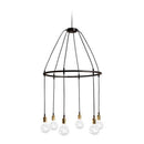 Suspension industrielle LED avec plusieurs ampoules rétro