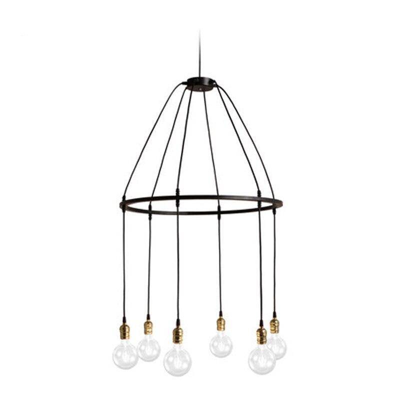 Suspension industrielle LED avec plusieurs ampoules rétro - vue 7 sur 6