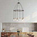 Suspension industrielle LED avec plusieurs ampoules rétro