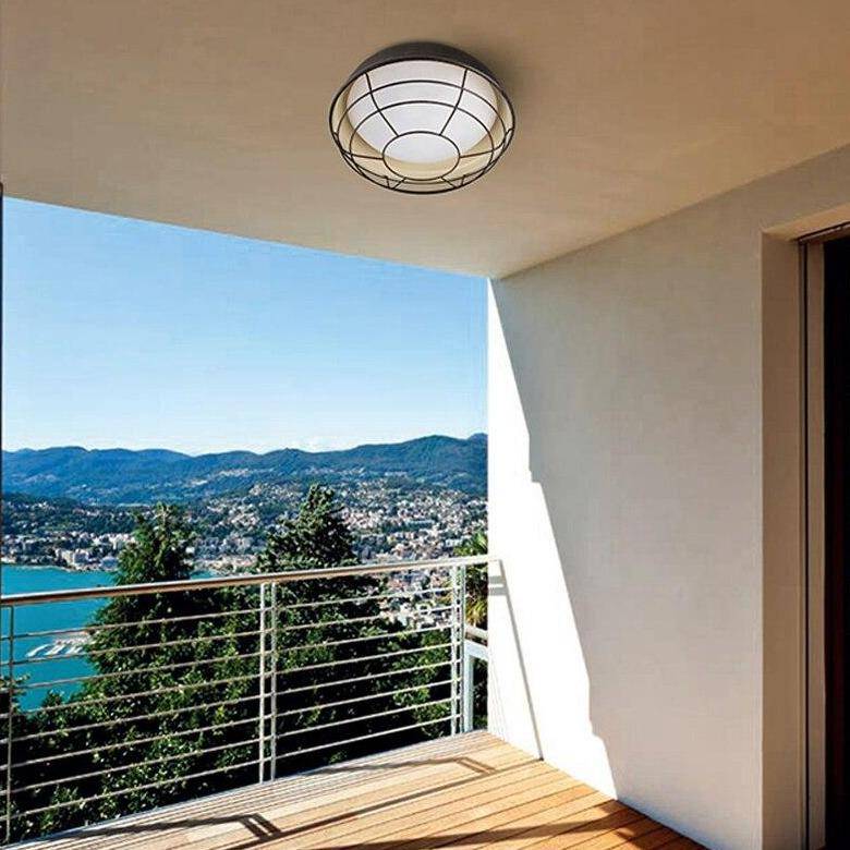 Plafonnier moderne LED avec cage en métal style Loft - vue 3 sur 7