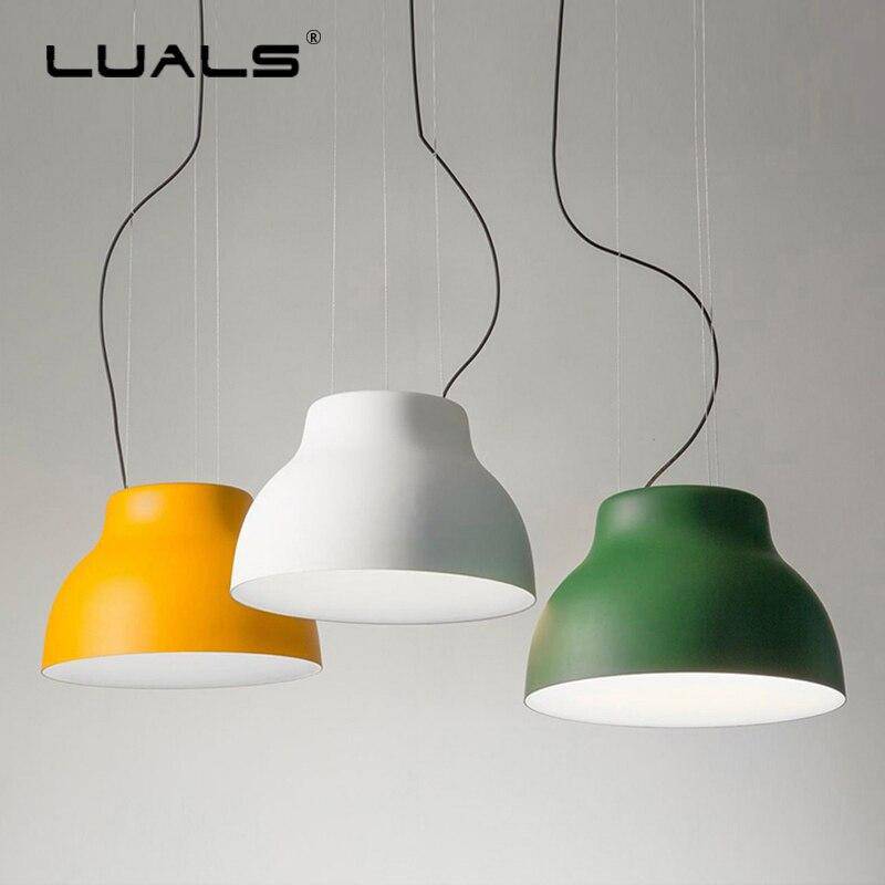 Suspension moderne LED avec abat-jour en métal coloré - vue 7 sur 11